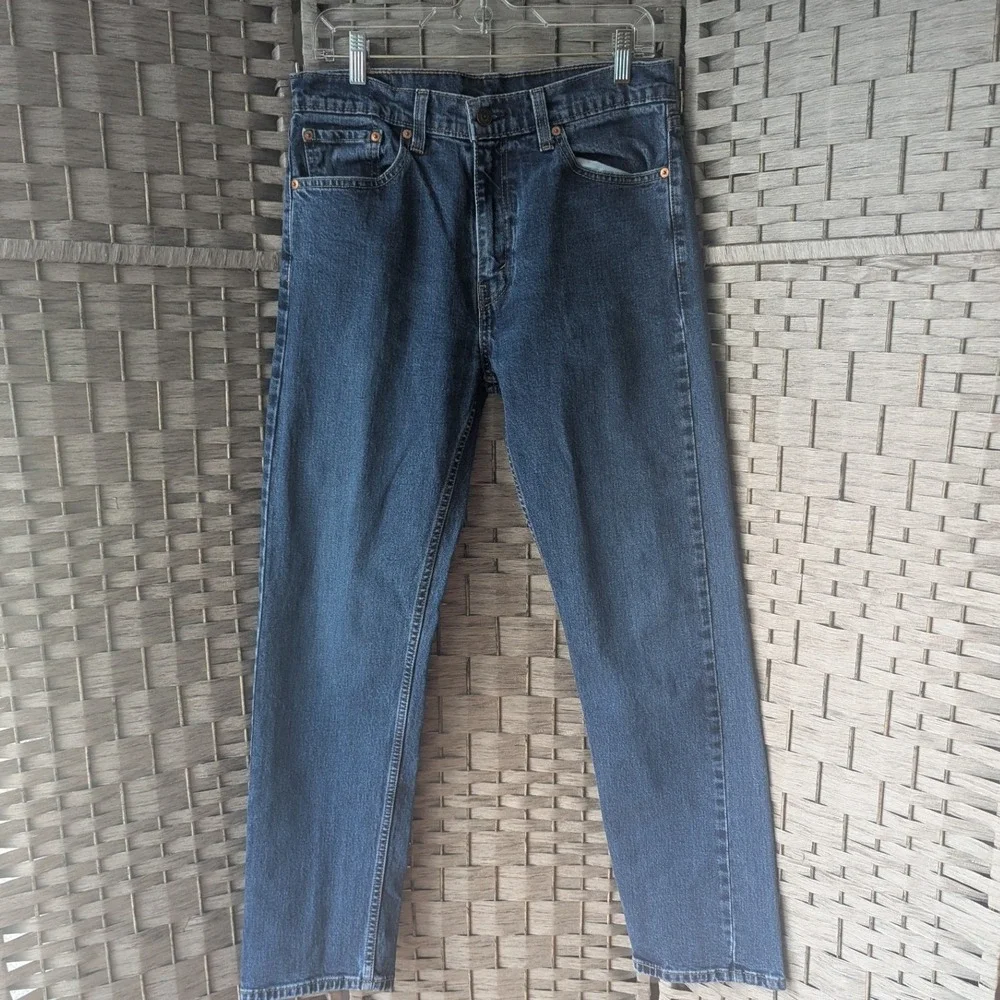 Levi's 505 Regular Fit Jeans Blue Medium Wash Straight Leg Denim Mens Sz 33x32